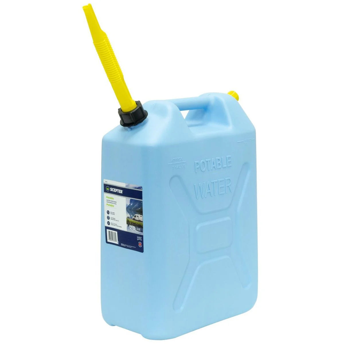 Scepter 20L Blue Plastic Water Jerry Can With Pourer