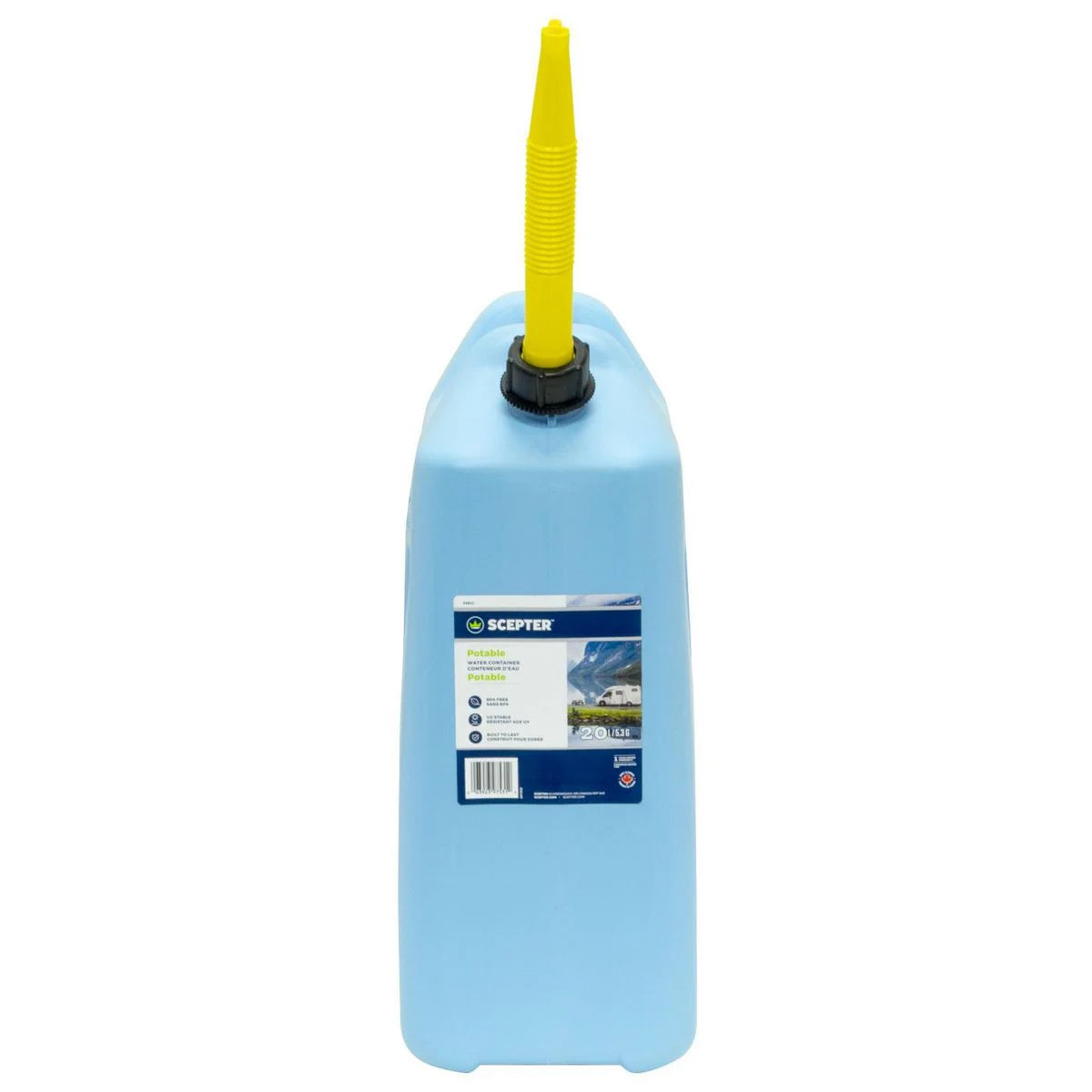 Scepter 20L Blue Plastic Water Jerry Can With Pourer