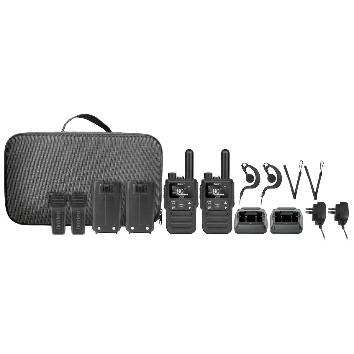 Uniden 2 Watt Handheld Uhf Radio Twin Pack