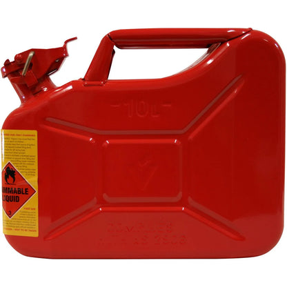 Proquip 10L Red Metal Unleaded Fuel Jerry Can