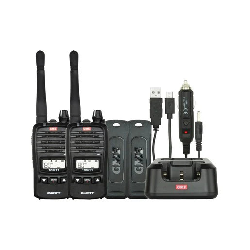 Gme 2 Watt Handheld Uhf Radio Twin Pack