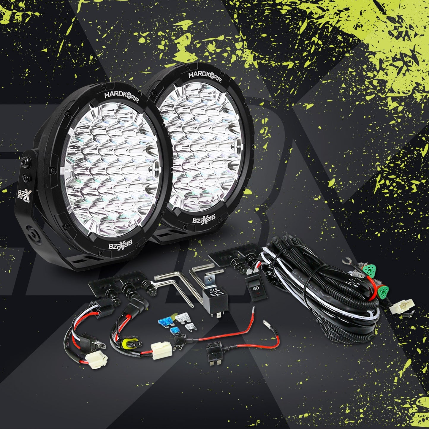 Hard Korr Bzrx Series 9'' Round Driving Light Pair - 1 Lux @ 1460M Pair