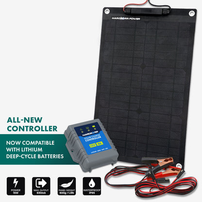 Hard Korr Power Solar Trickle Charger W/Crocskin 15W 12V