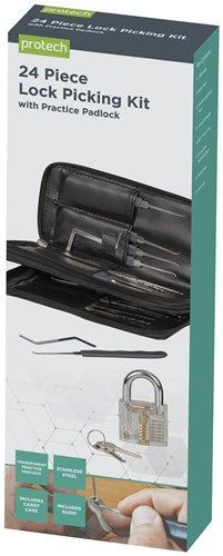 Protech 24 Piece Lock Picking Kit With Practice Padlock