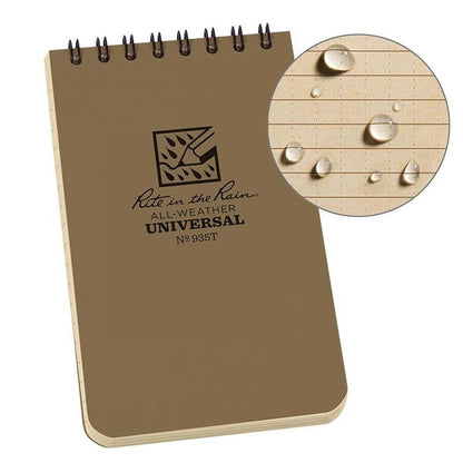 Rite in the Rain Top Spiral 3 X 5 Polydura Notebook - Universal